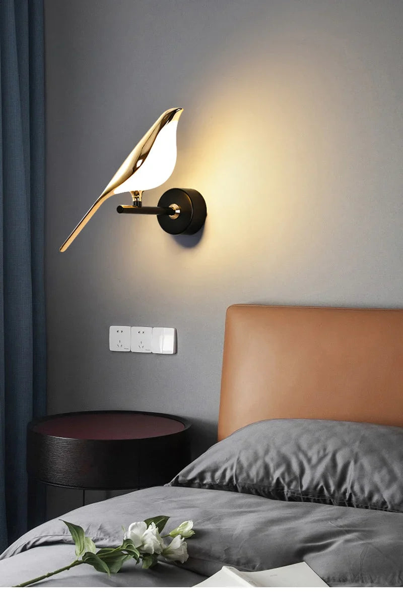 Gold Birds Wall Sconce Light