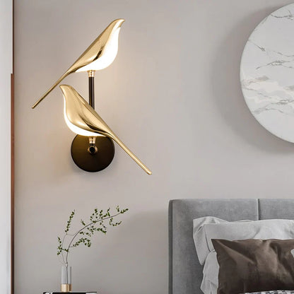 Gold Birds Wall Sconce Light