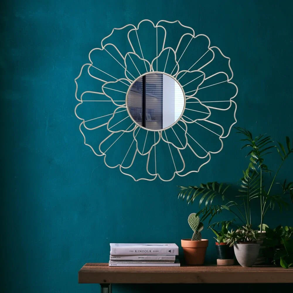 Gold Flower Wall Mirror