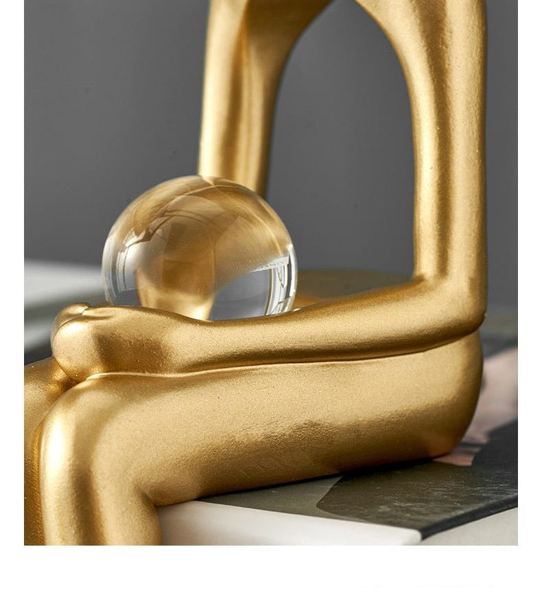 Gold Thinking Figurine