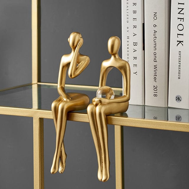 Gold Thinking Figurine