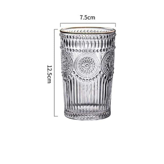 Golden Lines Engraved Water Glass