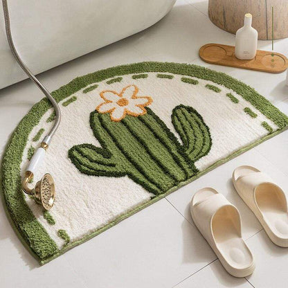 Green Cactus Floor Mat Bath Mat