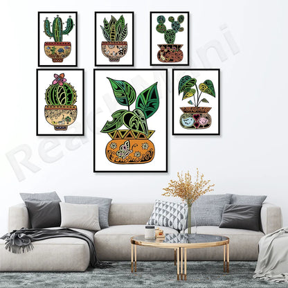 Boho Botanical Elegance Canvas Wall Art