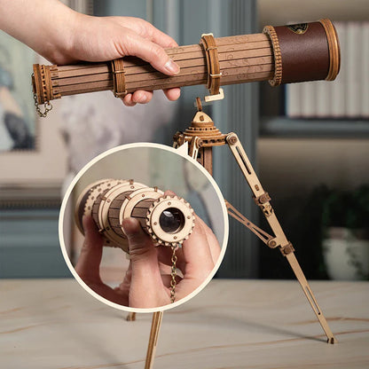 DIY Vintage Wooden Telescope Puzzle