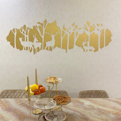 Deer Forest Acrylic Mirror Wall Sticker