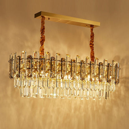 Luis Rounded Three-Tier Crystal Cut Edge Chandelier