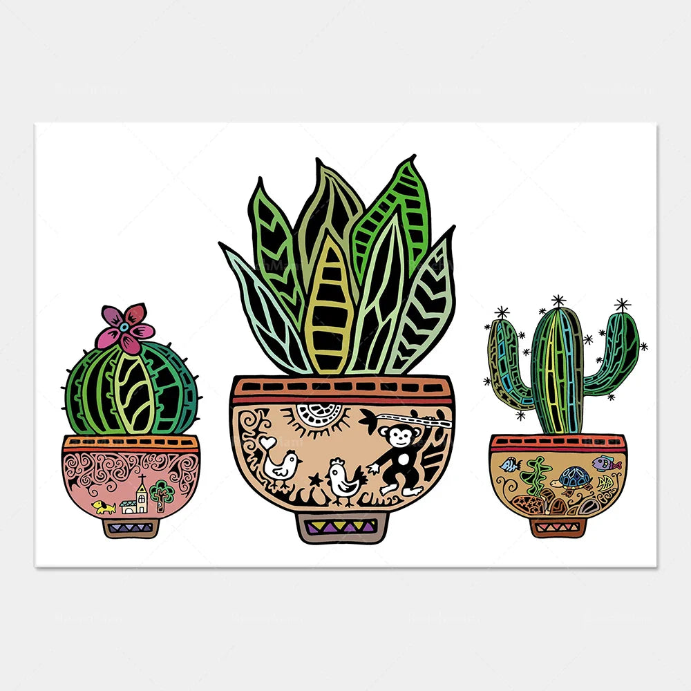 Boho Botanical Elegance Canvas Wall Art