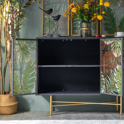 Monstera Leaves Metal Cabinet