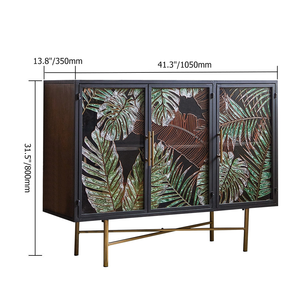 Monstera Leaves Metal Cabinet