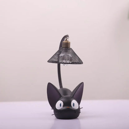 Mini lampe de nuit LED en résine en forme de chat