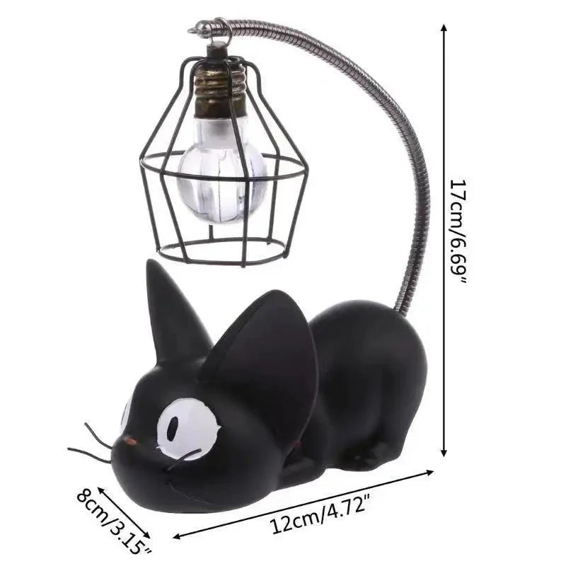 Mini lampe de nuit LED en résine en forme de chat