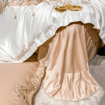 Domitia Desert Sand Embroidery Egyptian Cotton Bedding Set