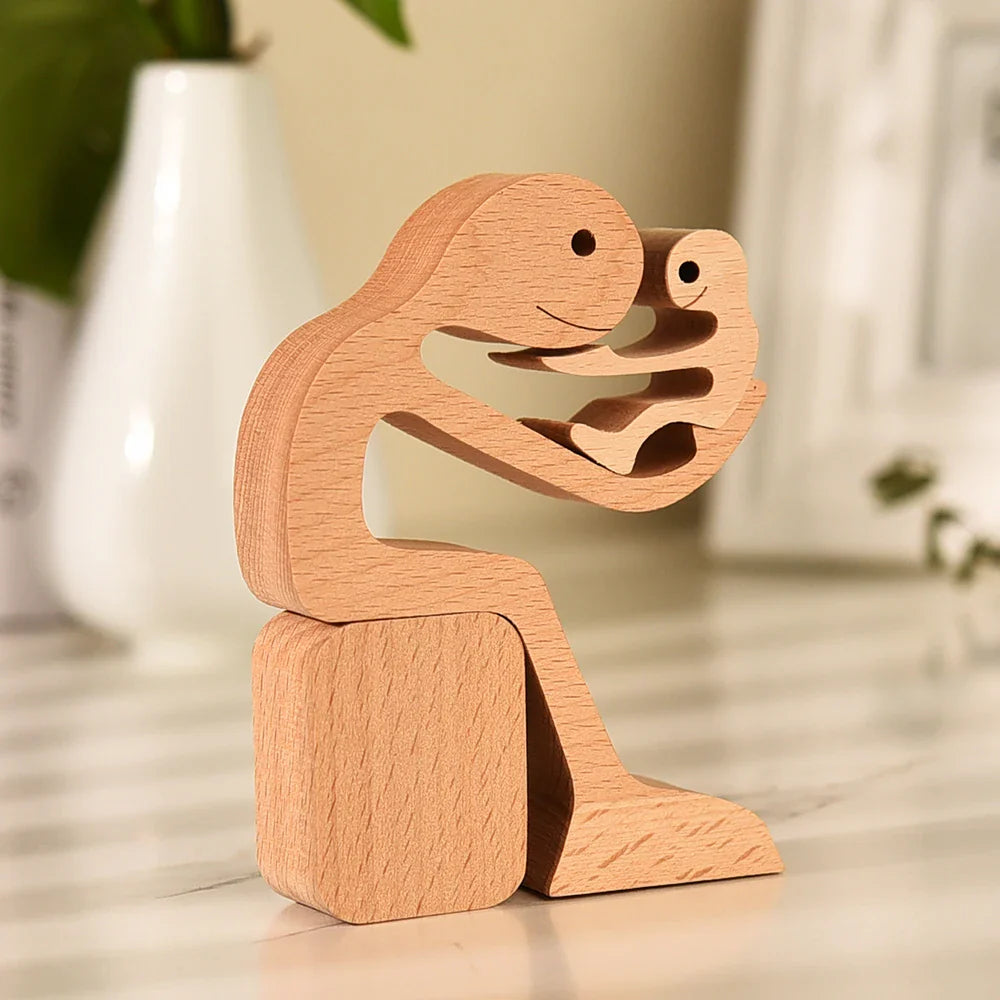 Family Wood Figurine