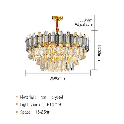 Luis Rounded Three-Tier Crystal Cut Edge Chandelier