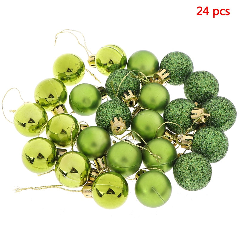 3 Texturas 24pcs Bolas de Árvore de Natal