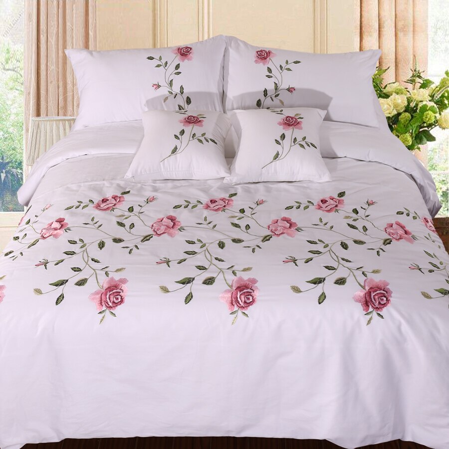 Ruzanna Flowers Embroidered Cotton Soft Bedding set