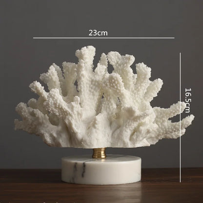 Artificial Coral Sculpture with Marble Base