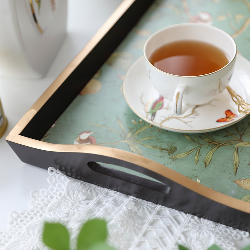 Retro Flower And Bird Tray