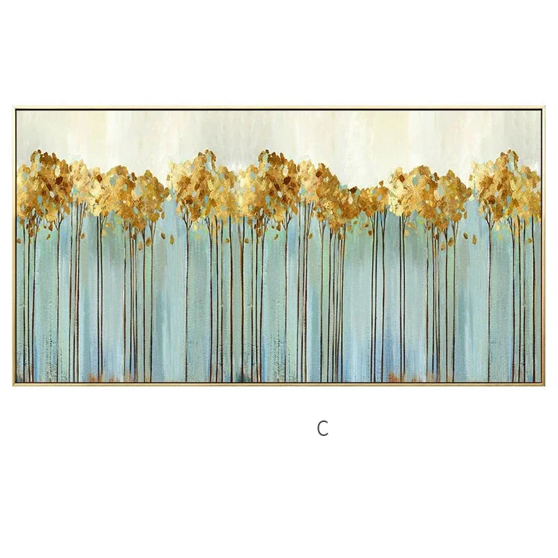 Golden Coins Tree Wall Canvas Art