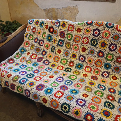 The Bohemian Bloom Handmade Crochet Blanket
