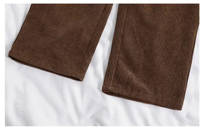 High Waist Corduroy Loose Pants