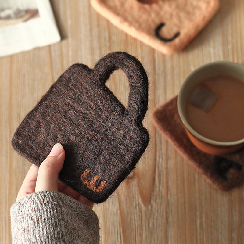 Coffee Cup Shape Wool Felt Coaster