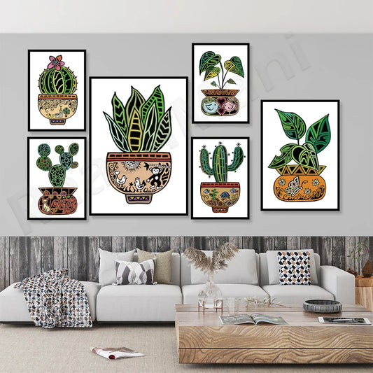 Boho Botanical Elegance Canvas Wall Art