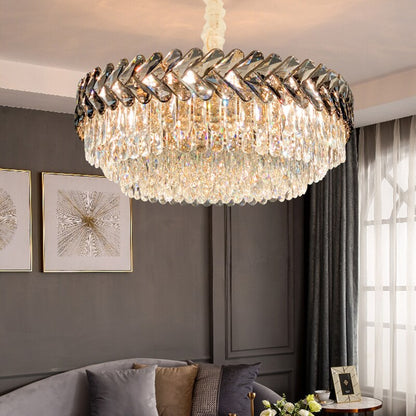 Ruby Three Tier Rounded Crystal Wrapped Chandelier