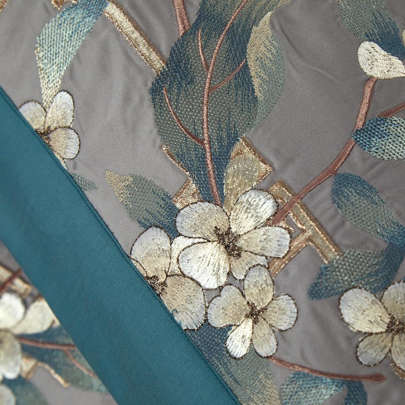 Zoe Chinoiserie Embroidered Egyptian Cotton Bedding Set