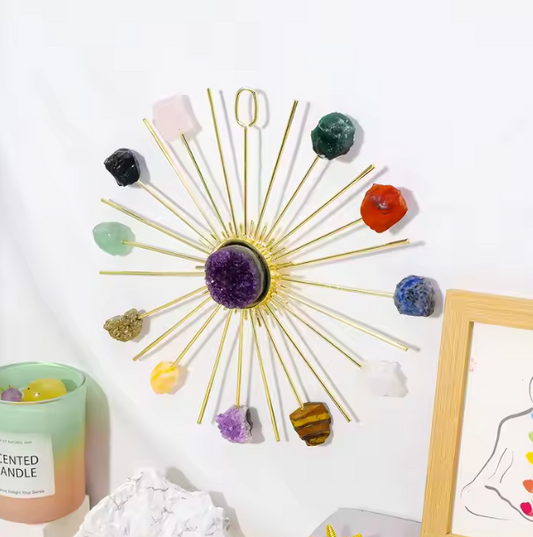 Décoration murale en cristal céleste en forme de soleil
