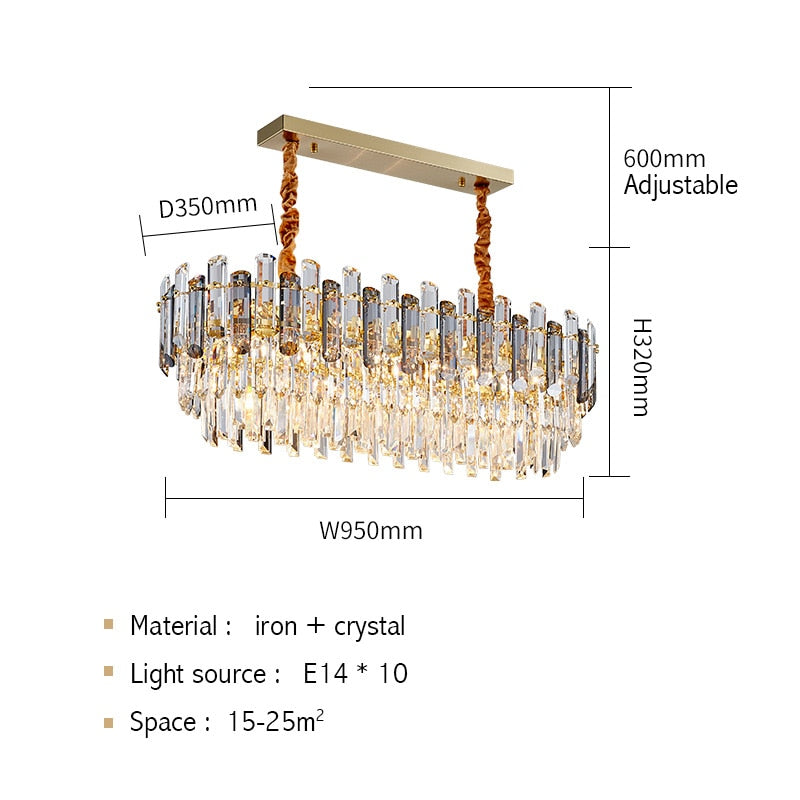 Luis Rounded Three-Tier Crystal Cut Edge Chandelier