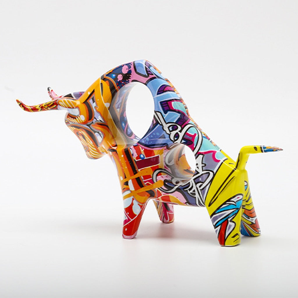 Graffiti Art Bull Sculpture