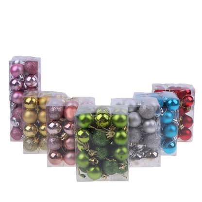 3 Textures 24pcs Christmas Tree Balls