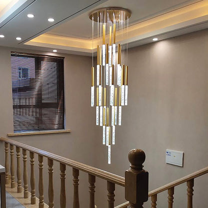 Mya Linear Copper And Crystal Strand Chandelier