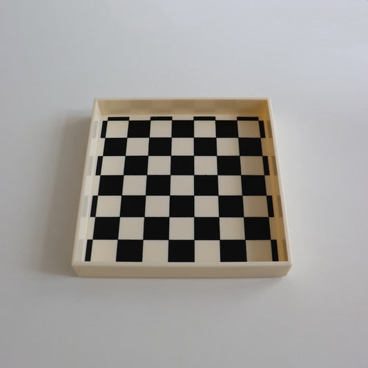 Checkered Marble Decorative Tray