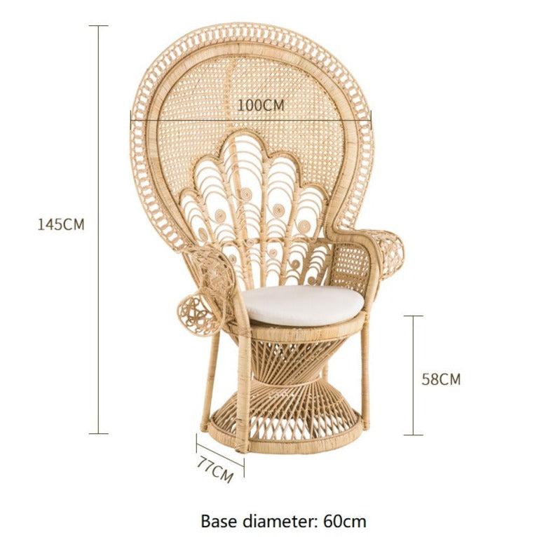 Rattan Peacock Backrest Chair