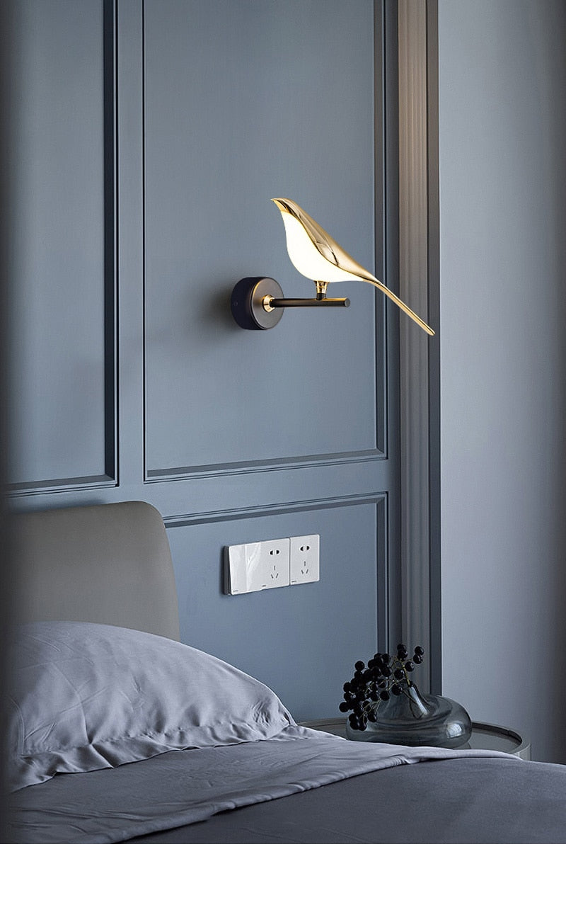 Gold Birds Wall Sconce Light