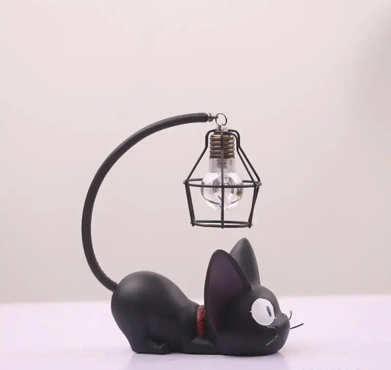 Mini lampe de nuit LED en résine en forme de chat