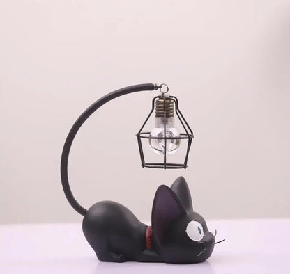 Mini lampe de nuit LED en résine en forme de chat