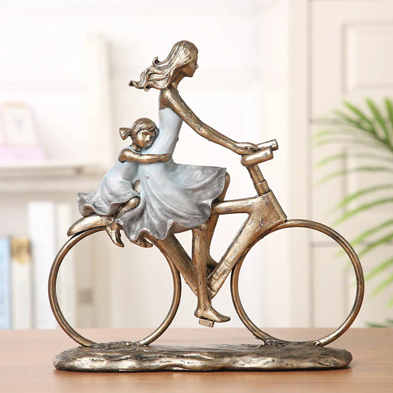 Bike Family Resin Figurine