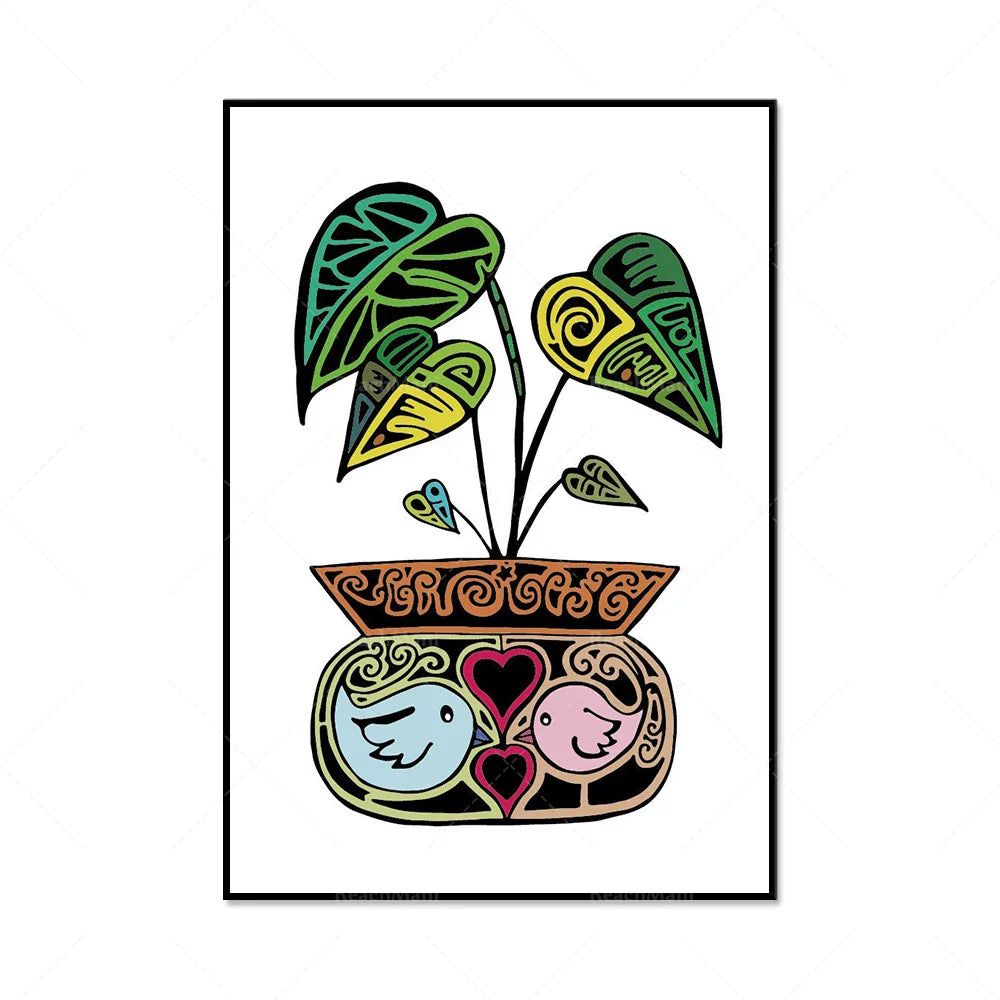 Boho Botanical Elegance Canvas Wall Art