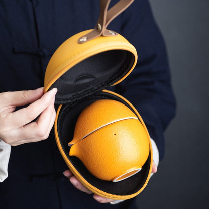 Orange Shape Portable Teapot Set