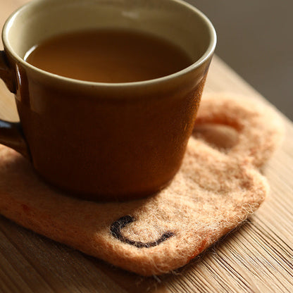 Coffee Cup Shape Wool Felt Coaster