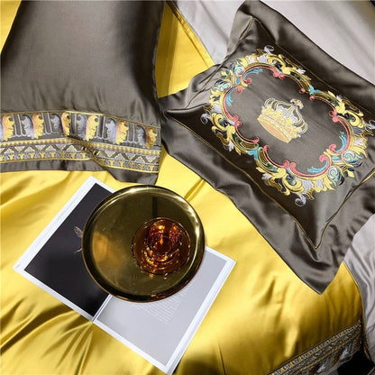 Hadi Embroidered Border Satin Bedding Set