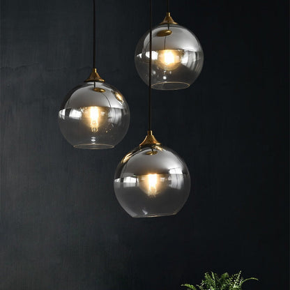 Amber Glass Ball Pendant Lamp