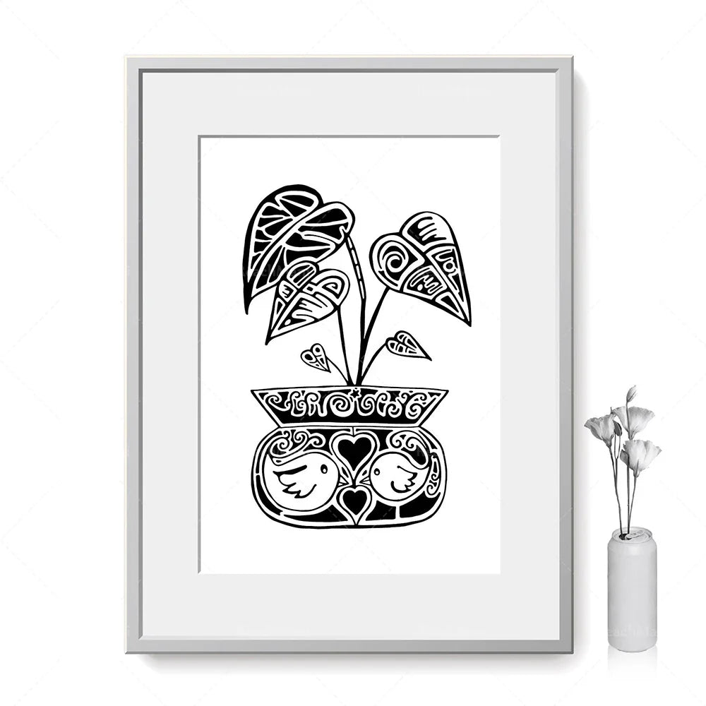 Boho Botanical Elegance Canvas Wall Art