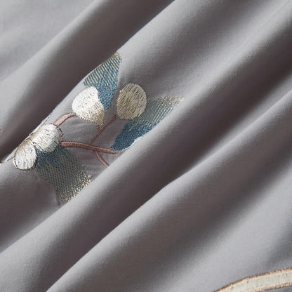Zoe Chinoiserie Embroidered Egyptian Cotton Bedding Set