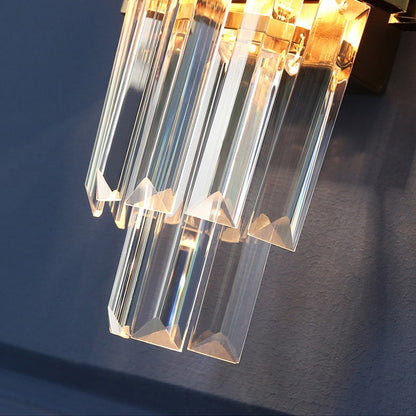 Adorjan Ridged Metal And Crystal Wall Lamp