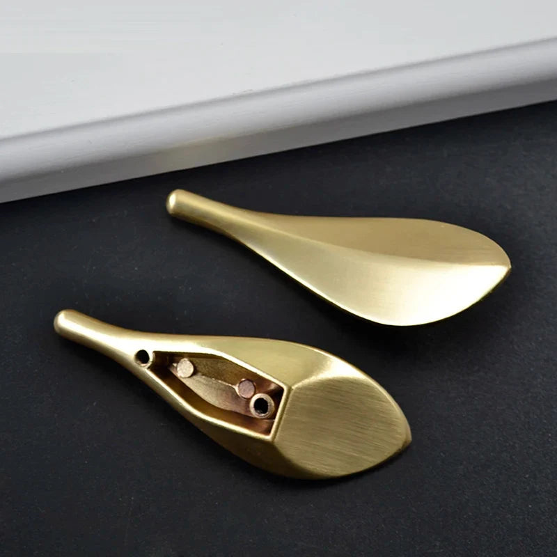 Nordic Solid Brass Gold Leaf Cabinet Knob